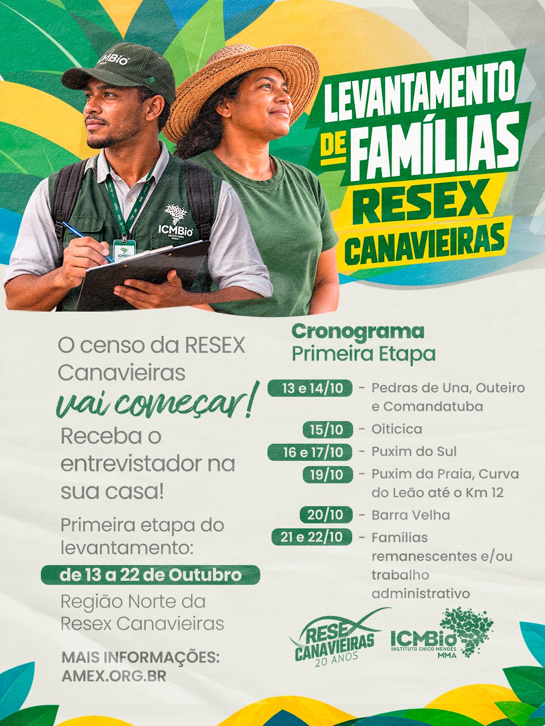 Levantamento das famílias da RESEX Canavieiras começa no dia 13 de outubro